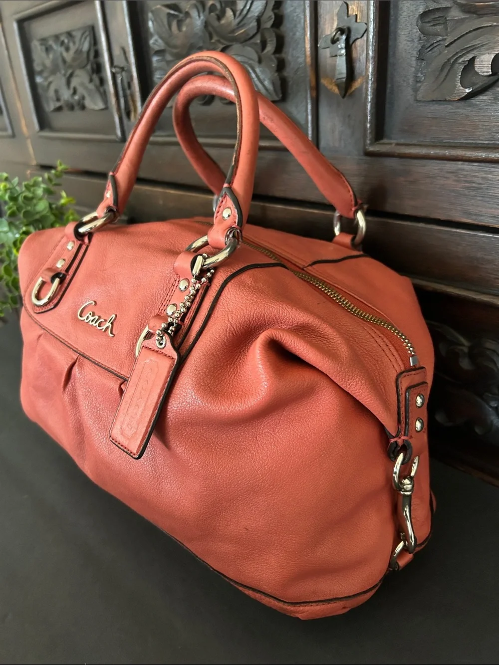 Coach Coral LARGE F15447 Ashley Leather Tote